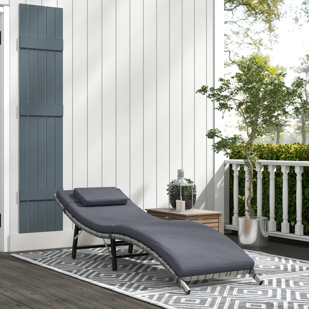 Folding rattan sun lounger – image 2