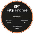 Orange 8ft round trampoline replacement mat with 42 V-rings and spring pull tool