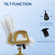 Cream velvet tufted office chair – image 5