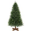 6ft dense green artificial Christmas tree with soft PE tips on a fir wood base