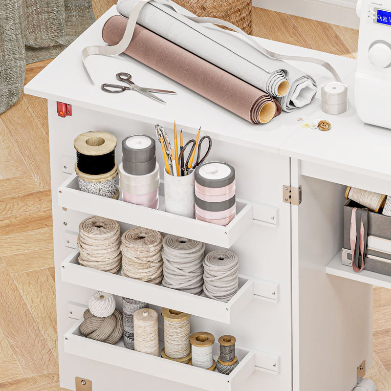 Folding sewing table – white – image 9