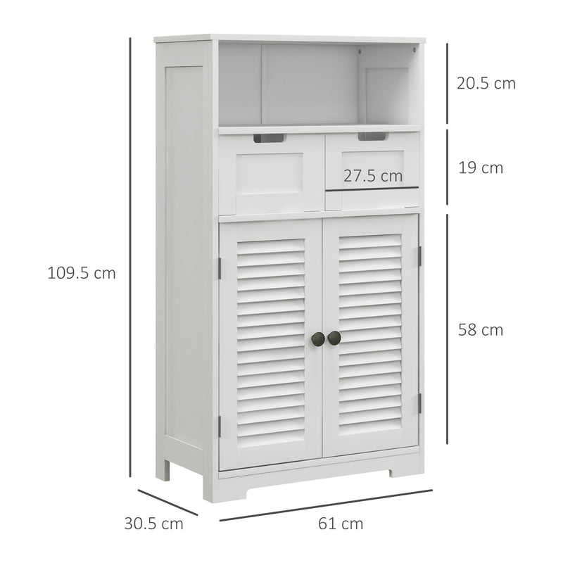 White bathroom storage unit with drawers – image 3