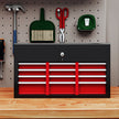 6-Drawer Lockable Steel Tool Chest with Carry Handle – Red – image 7 of 9