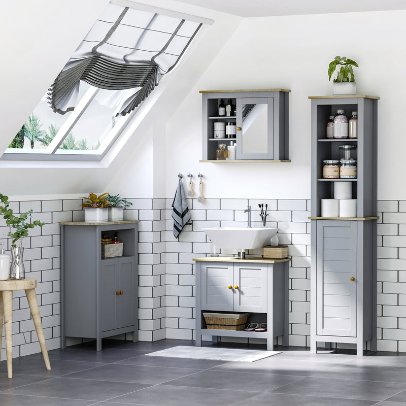 Grey wall mirror cabinet – image 4
