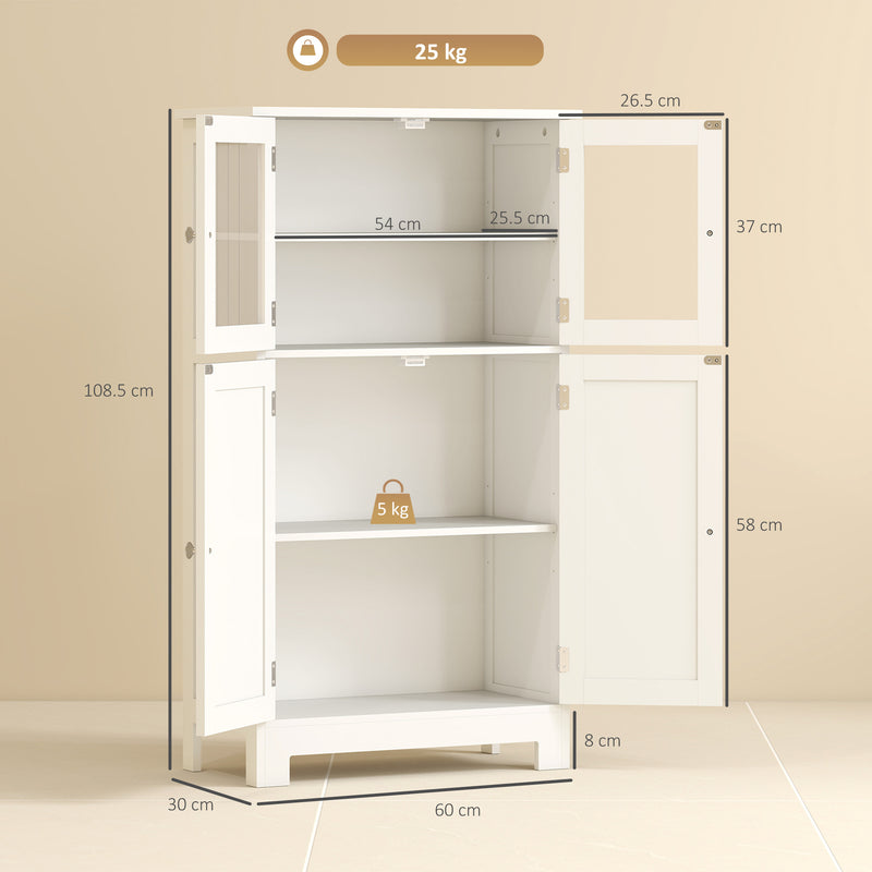 White bathroom cabinet with glass doors – image 3