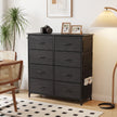 HOMCOM Chest of Drawers, Dresser with 8 Fabric Drawers, Tall Storage Unit with 4 Pockets and 2 Hooks Steel Frame, Black – view 8