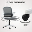 HOMCOM Breathable Mesh Office Chair, Ergonomic Swivel Computer Chair with Flip-up Armrests, Lumbar Back Support for – view 8