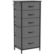 HOMCOM Chest of Drawers, Dresser with 5 Fabric Drawers, Tall Storage Unit with 4 Pockets and 2 Hooks Steel Frame