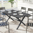 Wood-effect garden dining table with X-legs – image 10