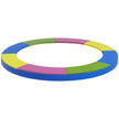 Multicoloured 8ft trampoline spring cover pad around a round trampoline