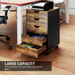 HOMCOM Five-Drawer Filing Cabinet - Rustic Brown – view 4