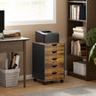 HOMCOM Five-Drawer Filing Cabinet - Rustic Brown – view 2
