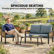 Outsunny 4 Seater Rattan Garden Furniture Set with 2 Armchairs, Loveseat, Coffee Table, Garden Sofa Set with Cushions – view 6