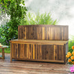 Outsunny Wood Storage Bench for Patio Furniture, Outdoor Garden Seating Tools, Brown – view 10