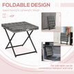 Square folding rattan side table – image 4