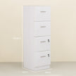 White 4-drawer lockable filing cabinet – image 3
