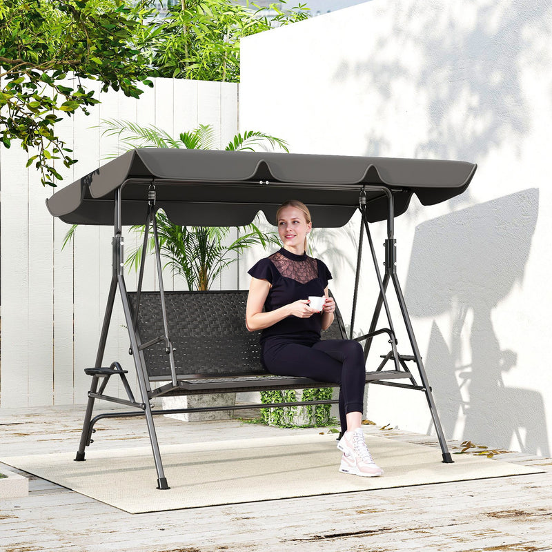 Grey rattan swing seat – image 10