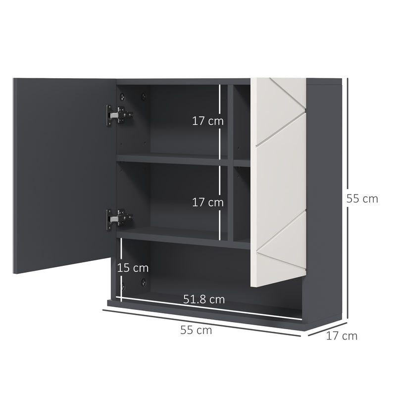 Grey bathroom mirror cabinet – image 3