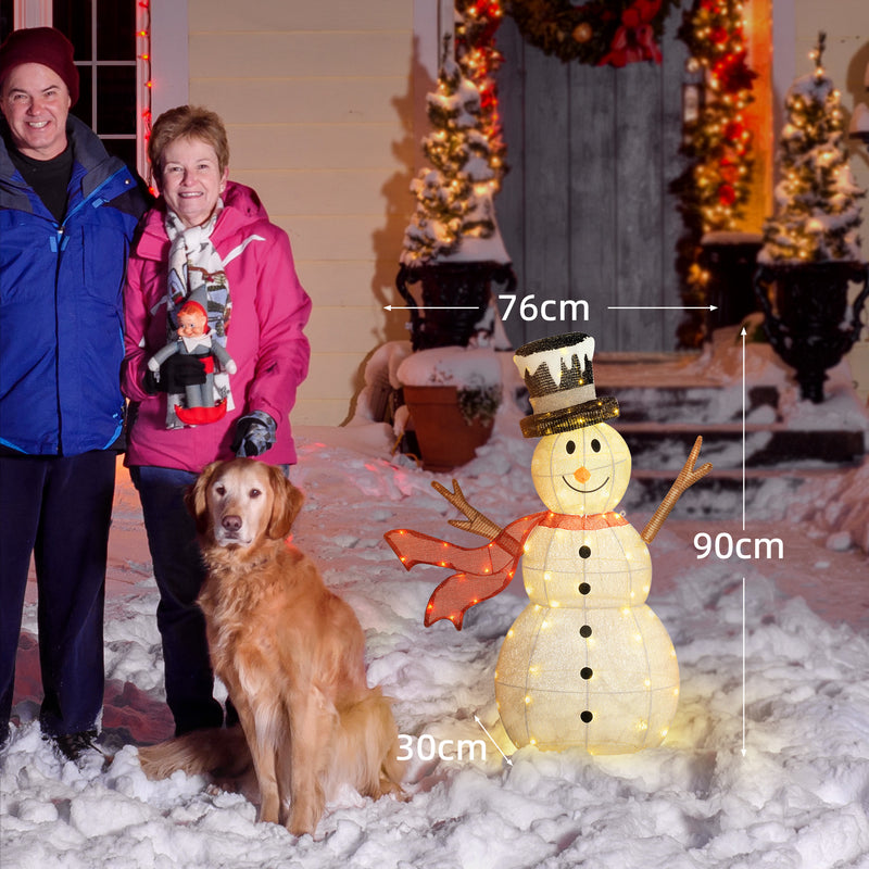 Dimensions of the light-up snowman