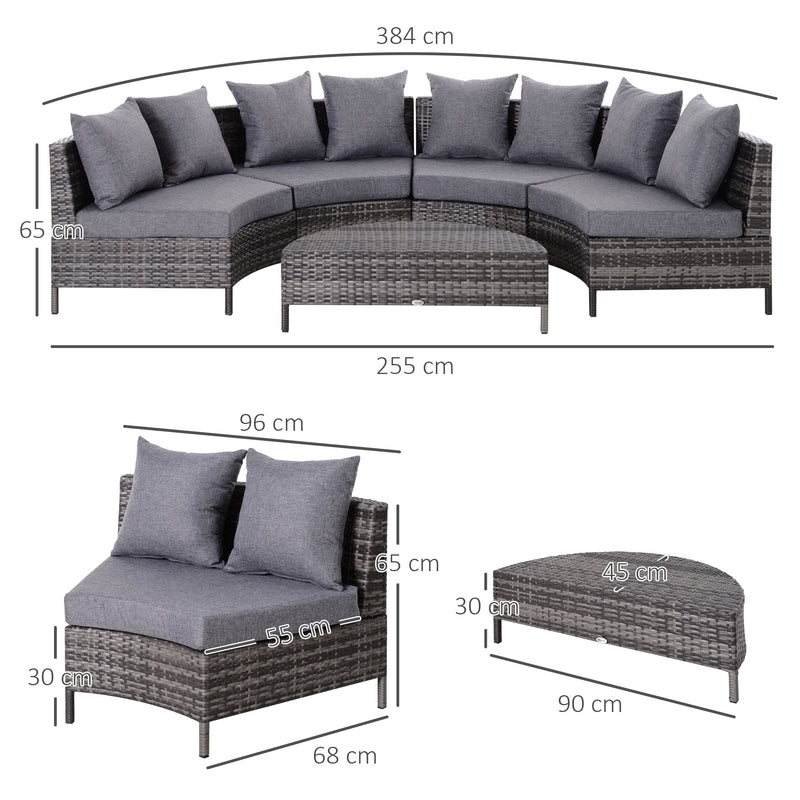 Half-round rattan sofa set – image 3