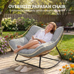 Outsunny Indoor Outdoor Rocking Chair, Oversized Rocking Egg Chair with Cushion for Living Room, Garden, Patio, Light – view 4