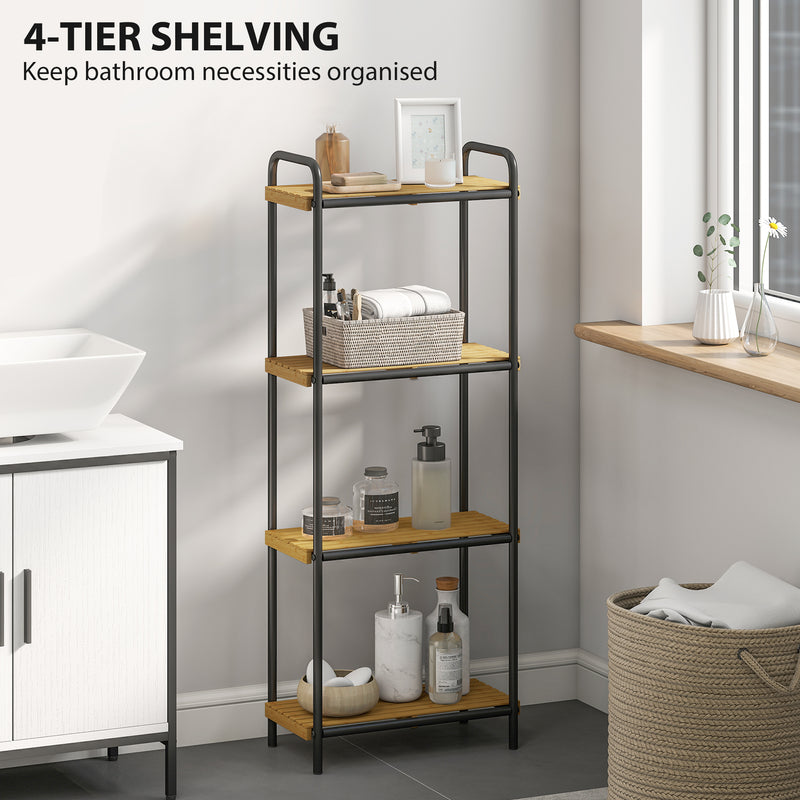 4-tier bamboo bathroom shelf – image 4