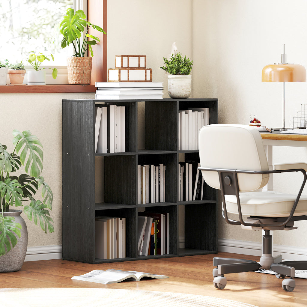 Nine-Cube Storage Shelf - Black