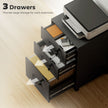 HOMCOM Three Drawer Wood-Effect Filing Cabinet - Black – view 4