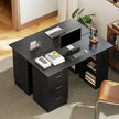 HOMCOM Computer Desk with Drawers, Home Office Desk, Writing Table, PC Workstation with 3 Storage Shelves for Working – view 7