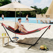 Outsunny 298 x 117cm Hammock with Stand Camping Hammock with Portable Carrying Bag, Adjustable Height, 120kg Load – view 2