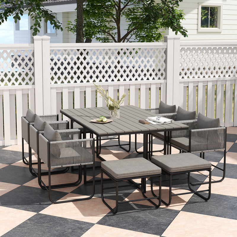 10-seater rattan cube dining set – image 2