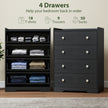 HOMCOM 4 Drawer Chest of Drawers, Modern Dresser for Bedroom, Storage Cabinet for Living Room Entryway, Black Wood – view 4