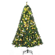 6ft pre-lit green Christmas tree with 200 warm LEDs decorated with white, gold and silver baubles