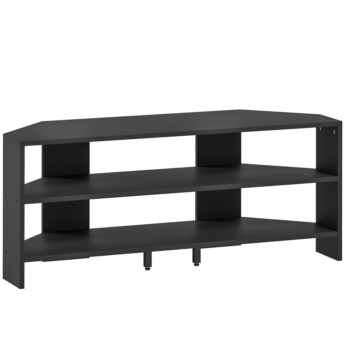 Corner TV Stand with 2 Open Shelves for TVs up to 47″ – Black