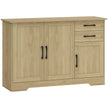 Natural wood-effect 120 cm sideboard with two drawers and three doors