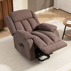 Power Lift Recliner Chair with Vibration Massage, Lift Chair for Elderly with Footrest, Remote, Side Pocket, Dark Brown