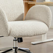 HOMCOM Office Chair with Adjustable Headrest, Spring Pack, Curved Line, Boucle Fabric - Pale Grey – view 9