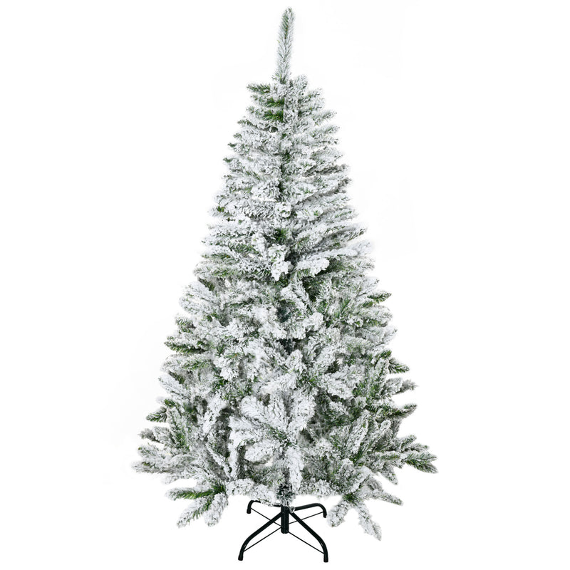 5ft snow-flocked pine Christmas tree – image 10