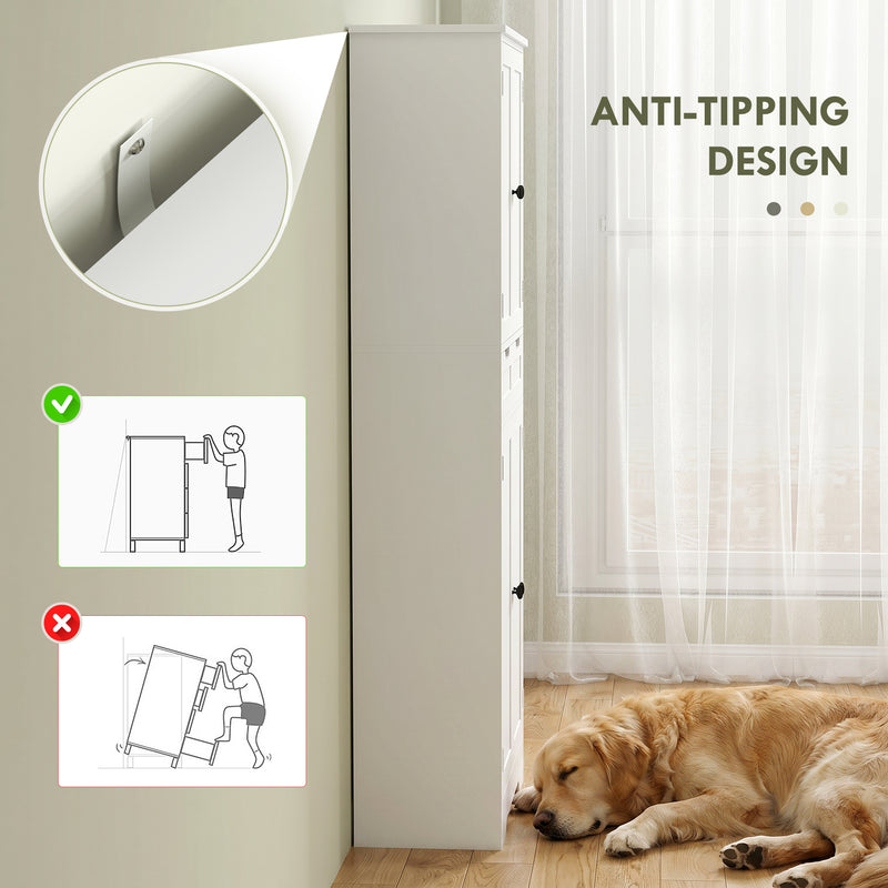 160cm white tall bathroom cabinet – image 5