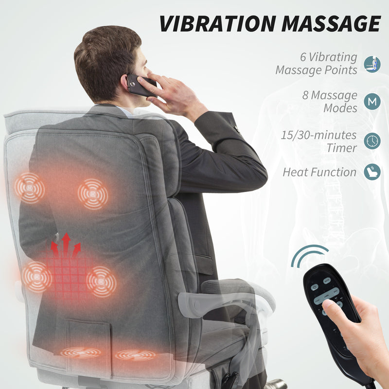 HOMCOM Six-Point Office Massage Chair, with Heat - Grey – view 4