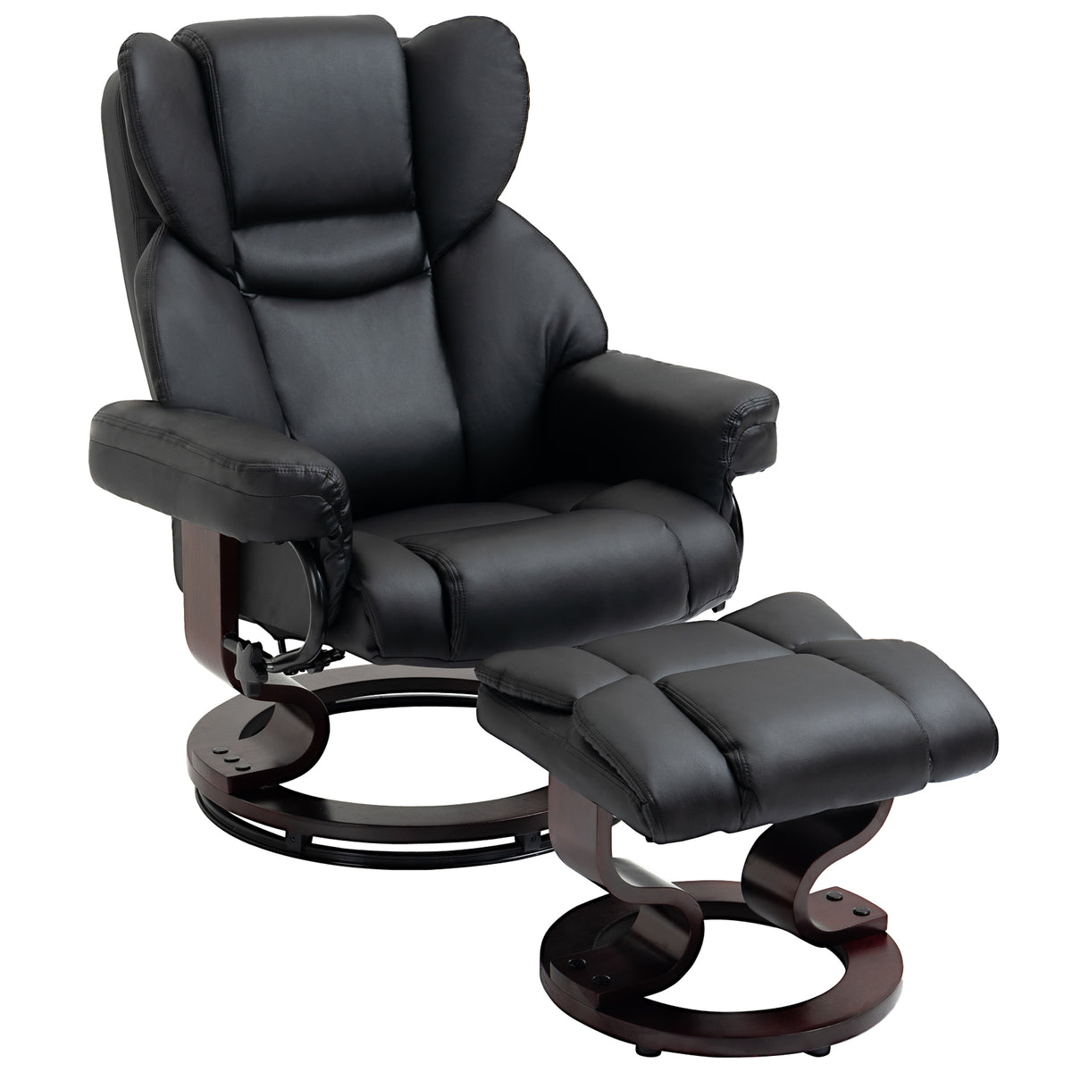 145° Executive Swivel Recliner & Footstool – Black