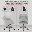 HOMCOM 46-56 cm Velvet-feel Office Chair - Grey – view 4