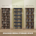 360 CD Storage Unit - Natural Wood Finish