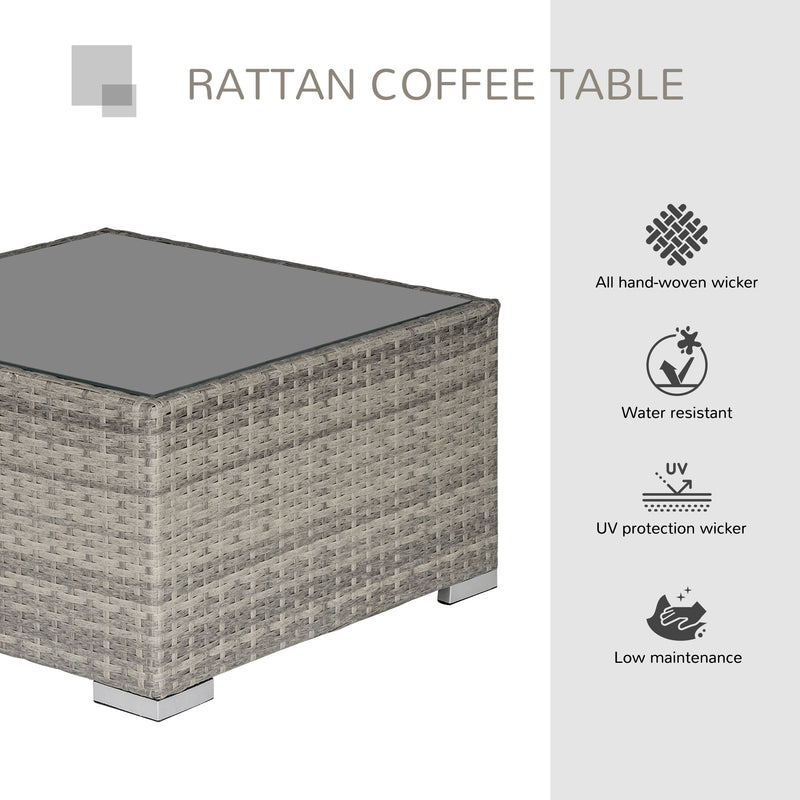 Light grey square rattan coffee table – image 6