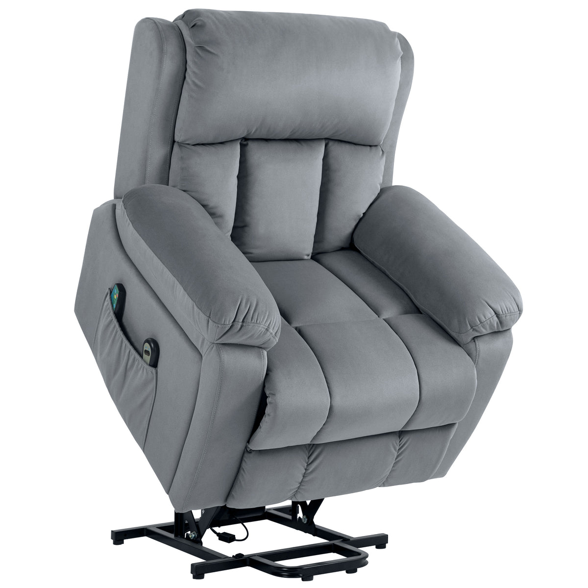 Power Lift Massage Recliner with Heat & Remote – Grey