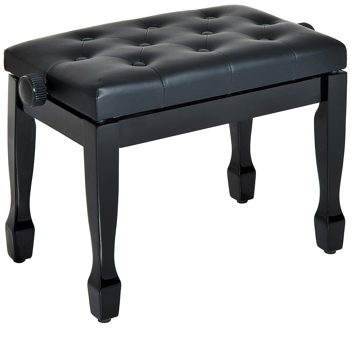 Height-Adjustable Faux Leather Piano Stool – Black