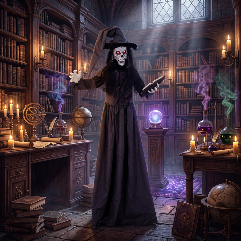 180cm Animated Face-Changing Witch with Glowing Red Eyes – image 9 of 9