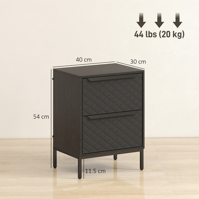 2-drawer fabric bedside chest – image 3