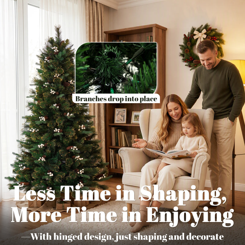 6ft fir Christmas tree with berries – image 6