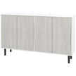 121 cm four-door handle-free sideboard on pine wood legs